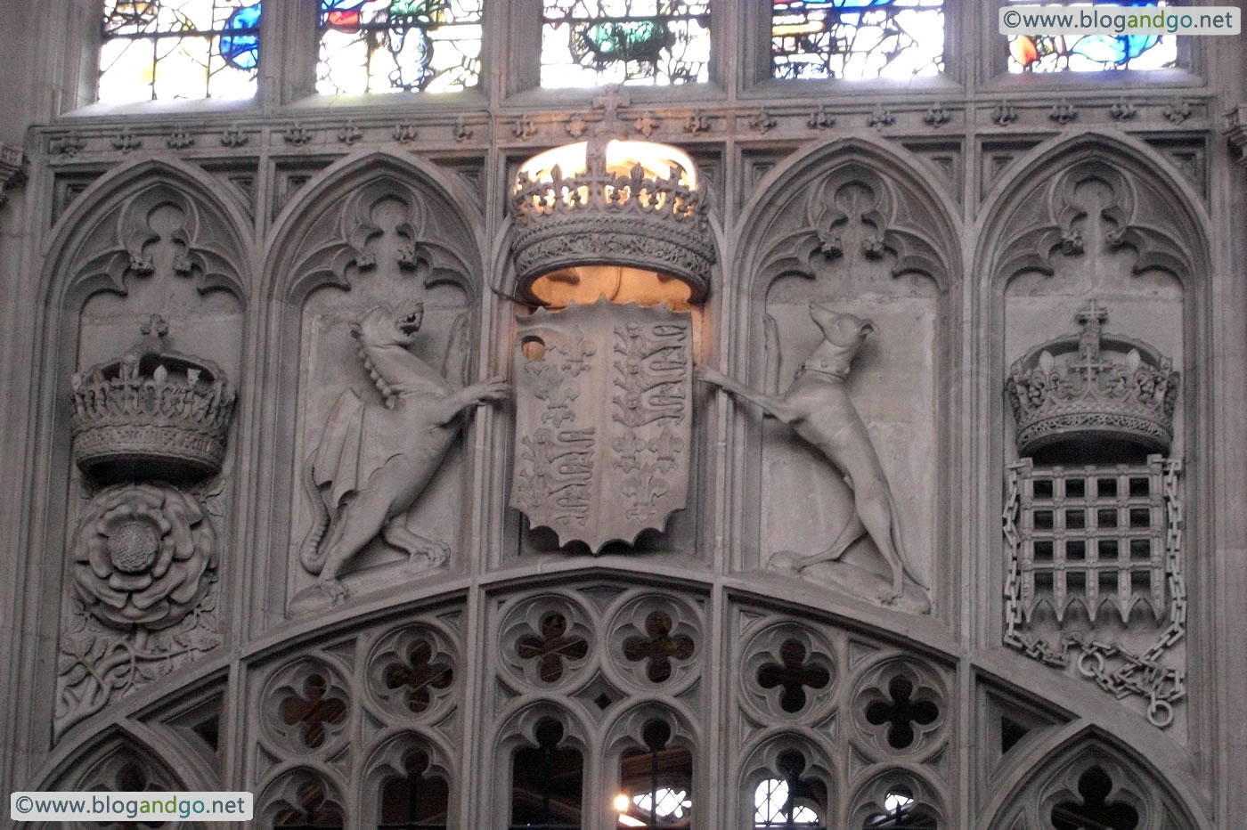 Cambridge - King's College Chapel wall carvings